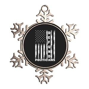 Defund Politicians America Flag Anti Government Metallic Star Ornament