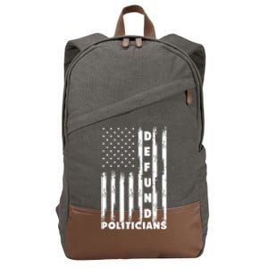 Defund Politicians America Flag Anti Government Cotton Canvas Backpack