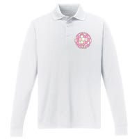 Danish Pastel Aesthetic Disco Ball Performance Long Sleeve Polo