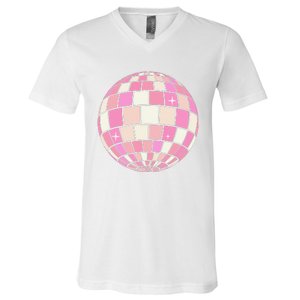 Danish Pastel Aesthetic Disco Ball V-Neck T-Shirt