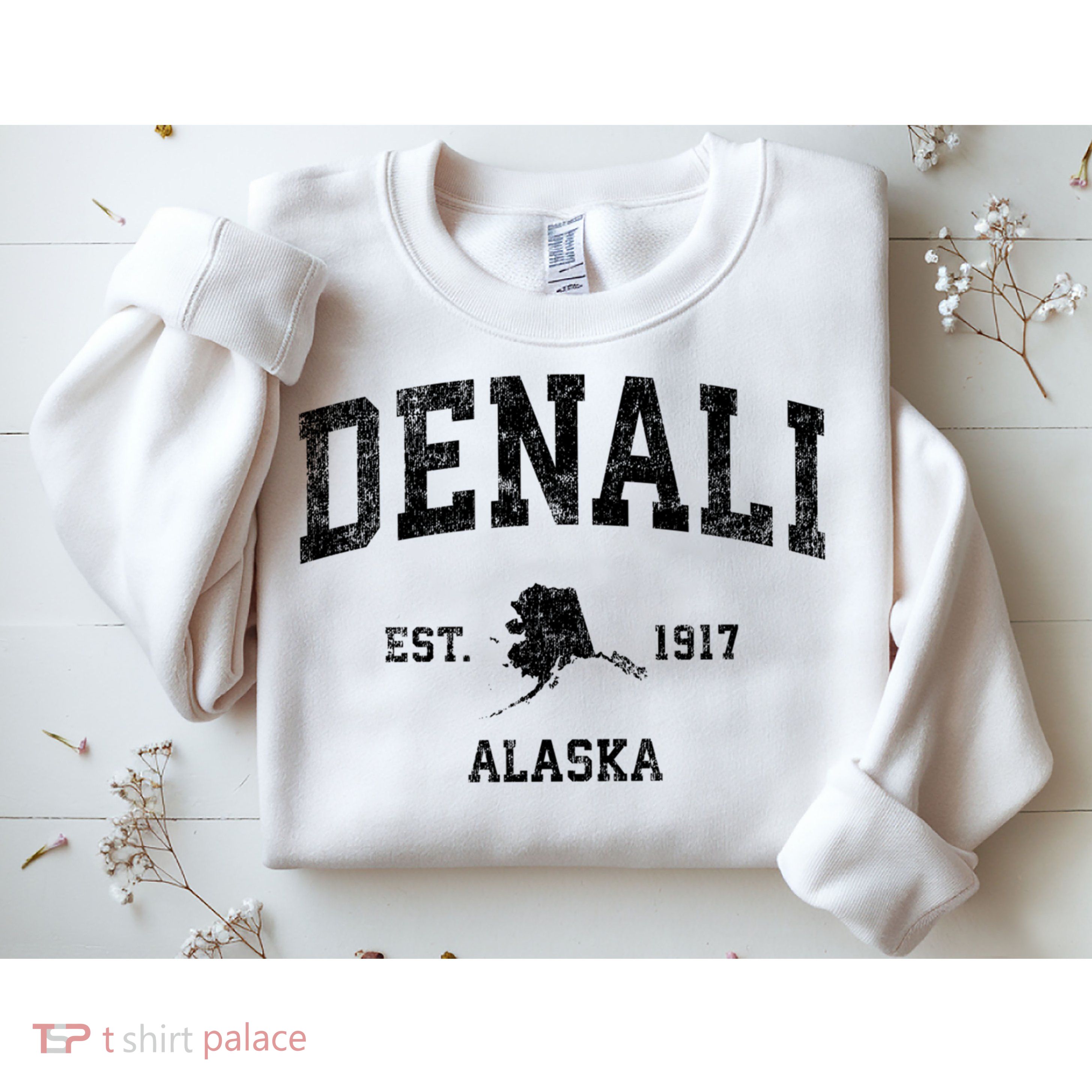 Denali Park Alaska AK Vintage Sports Print Sweatshirt