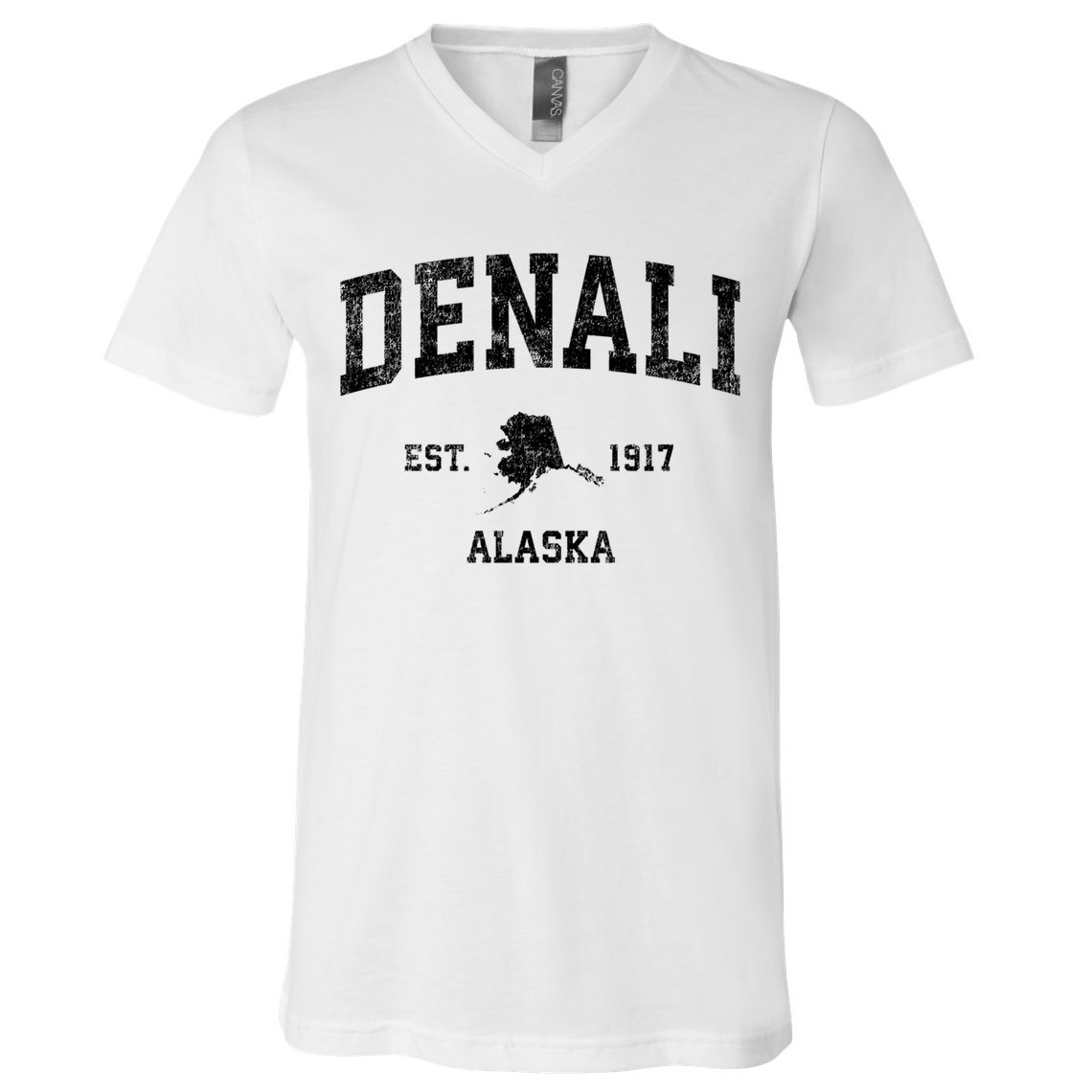 Denali Park Alaska AK Vintage Sports Print V-Neck T-Shirt