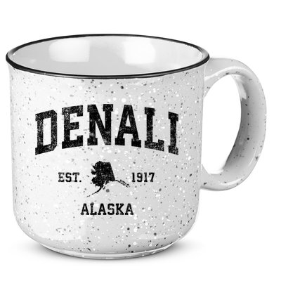 Denali Park Alaska AK Vintage Sports Print 15oz Campfire Ceramic Mug