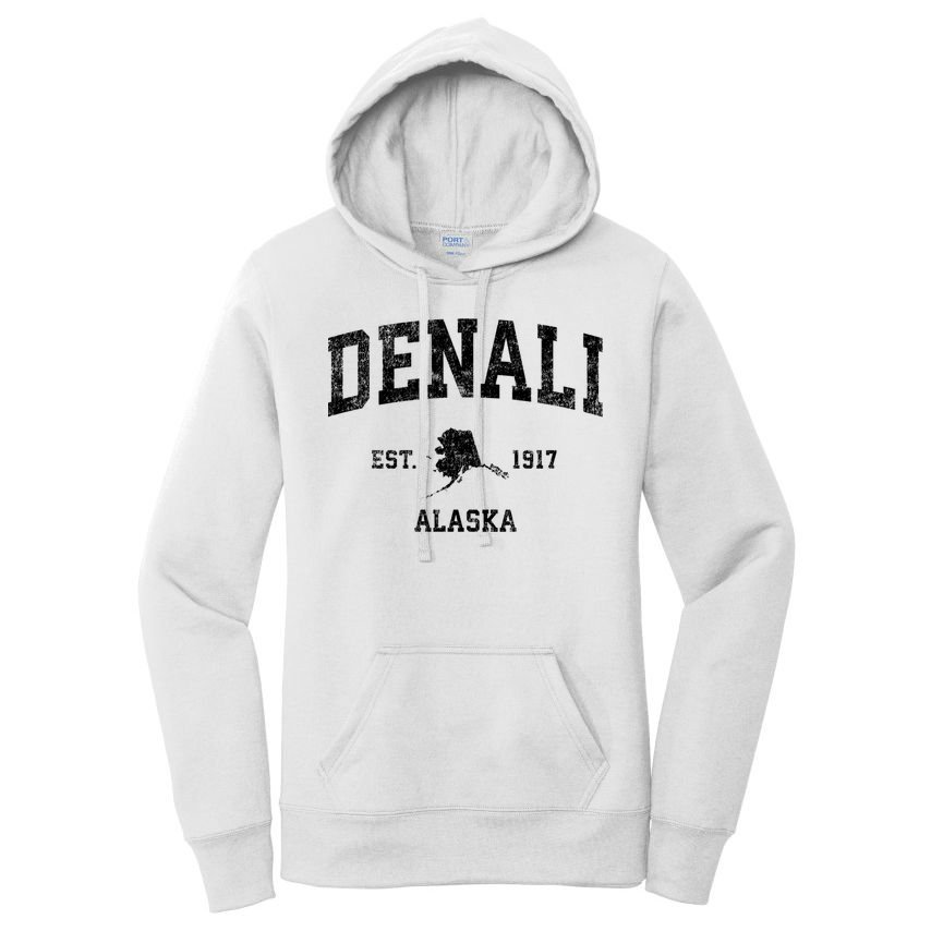 Denali Park Alaska AK Vintage Sports Print Women's Pullover Hoodie