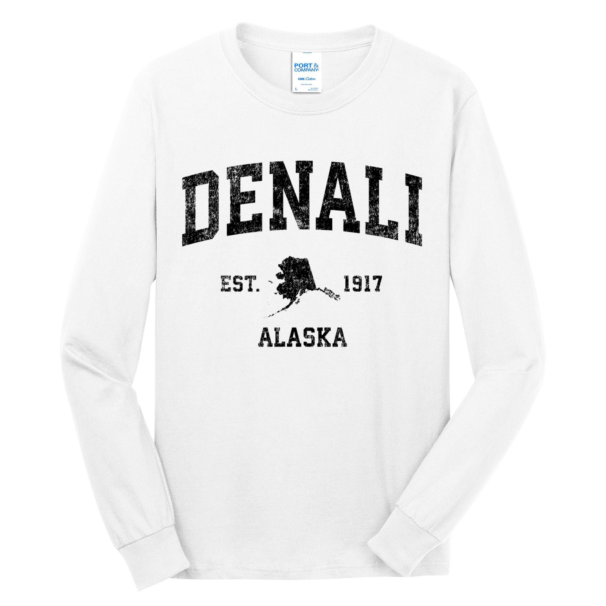 Denali Park Alaska AK Vintage Sports Print Tall Long Sleeve T-Shirt