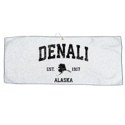 Denali Park Alaska AK Vintage Sports Print Large Microfiber Waffle Golf Towel