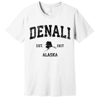 Denali Park Alaska AK Vintage Sports Print Premium T-Shirt
