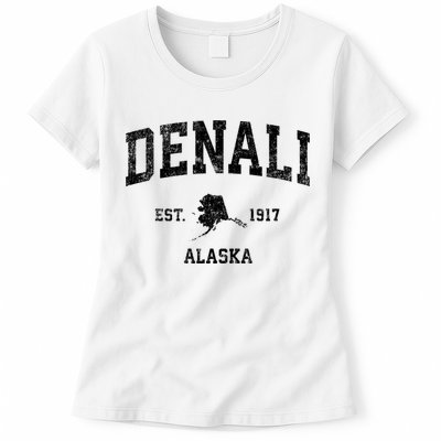 Denali Park Alaska AK Vintage Sports Print Womens T-Shirt
