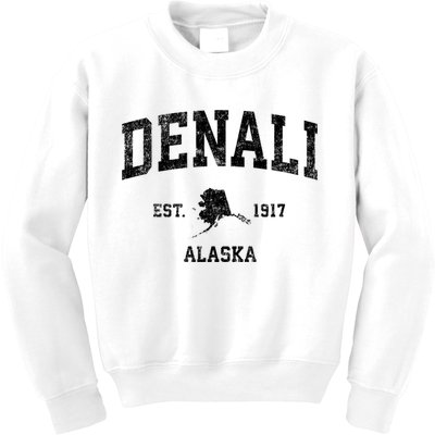 Denali Park Alaska AK Vintage Sports Print Kids Sweatshirt