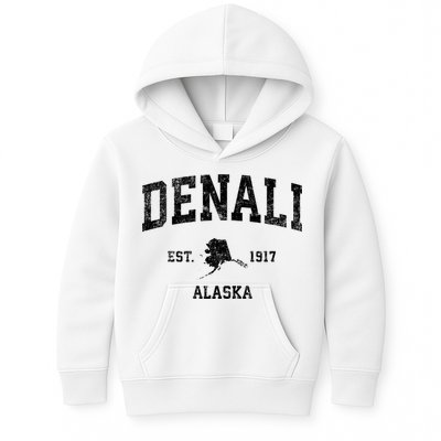 Denali Park Alaska AK Vintage Sports Print Kids Hoodie