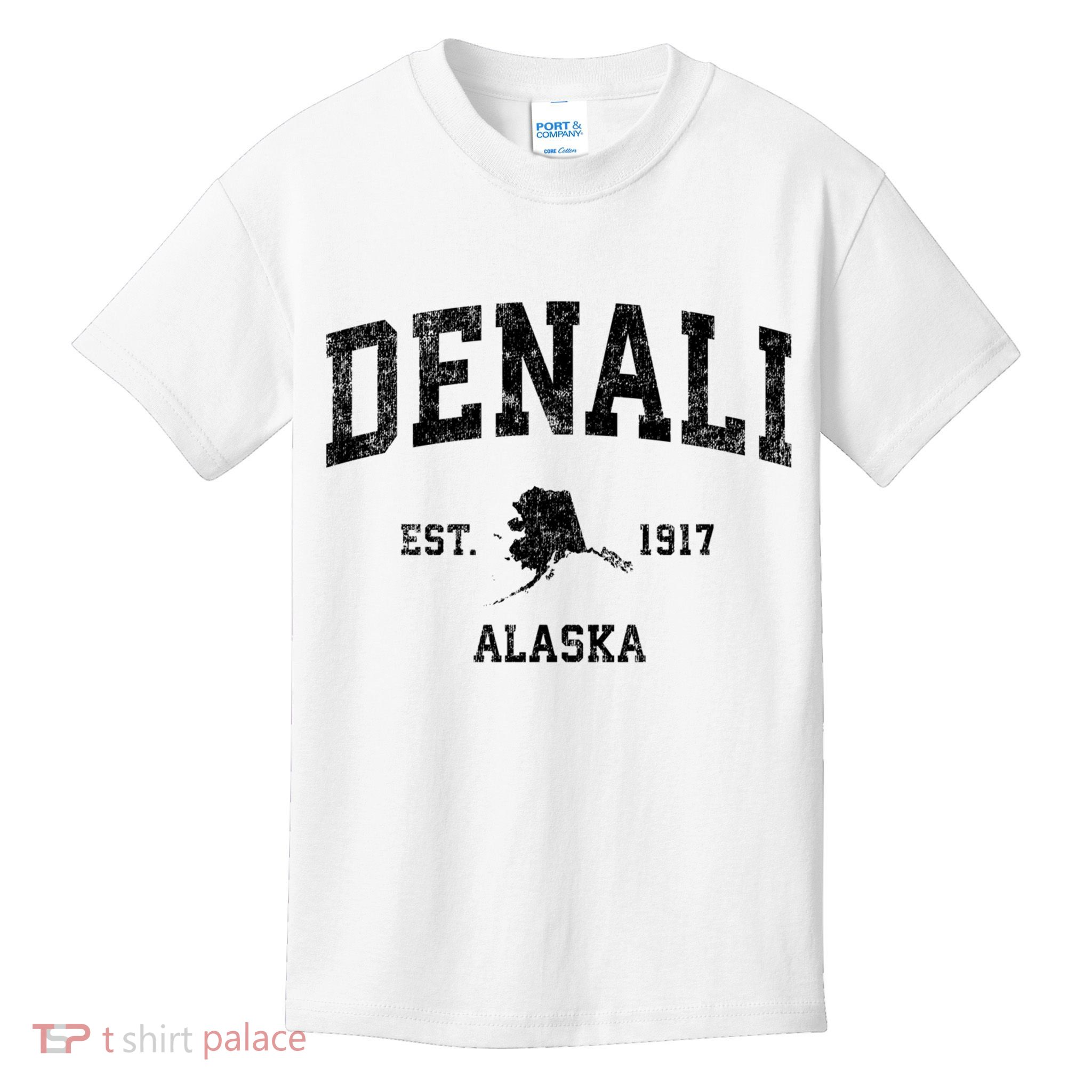 Denali Park Alaska AK Vintage Sports Print Kids T-Shirt