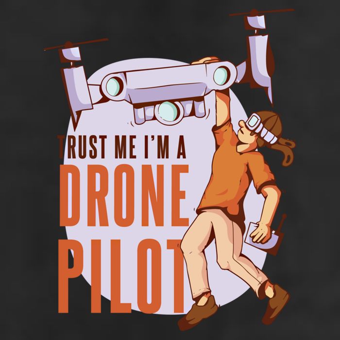 Drone Pilot And Quadrocopter Pilots Drones Trust Me Gift 7 Panel Mesh Trucker Snapback Hat