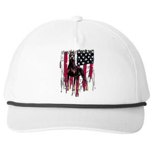 Dober Pinscher American Flag Usa Awesome Gift Snapback Five-Panel Rope Hat