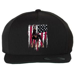 Dober Pinscher American Flag Usa Awesome Gift Wool Snapback Cap