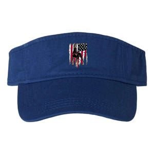 Dober Pinscher American Flag Usa Awesome Gift Valucap Bio-Washed Visor