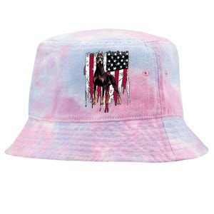 Dober Pinscher American Flag Usa Awesome Gift Tie-Dyed Bucket Hat