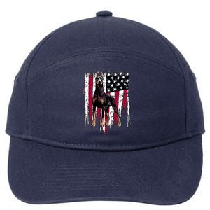 Dober Pinscher American Flag Usa Awesome Gift 7-Panel Snapback Hat