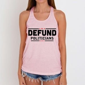 Defund Politicians Anti Government Women's Knotted Racerback Tank