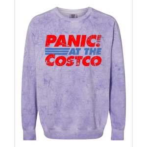 Distressed Panic At The Costco Funny Meme Colorblast Crewneck Sweatshirt