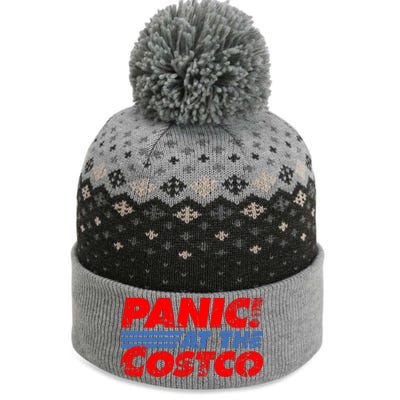 Distressed Panic At The Costco Funny Meme The Baniff Cuffed Pom Beanie