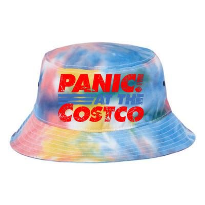 Distressed Panic At The Costco Funny Meme Tie Dye Newport Bucket Hat