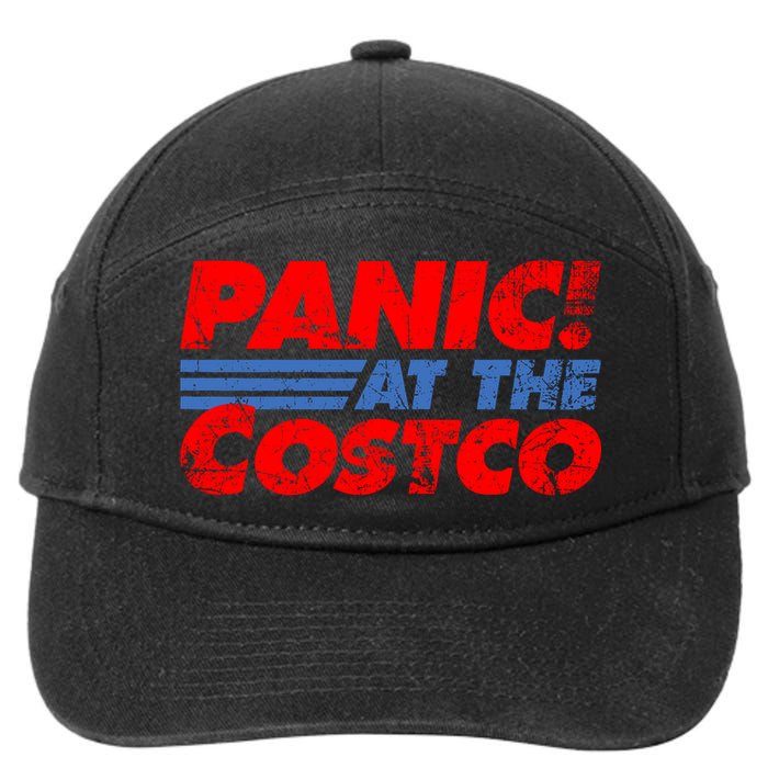 Distressed Panic At The Costco Funny Meme 7-Panel Snapback Hat