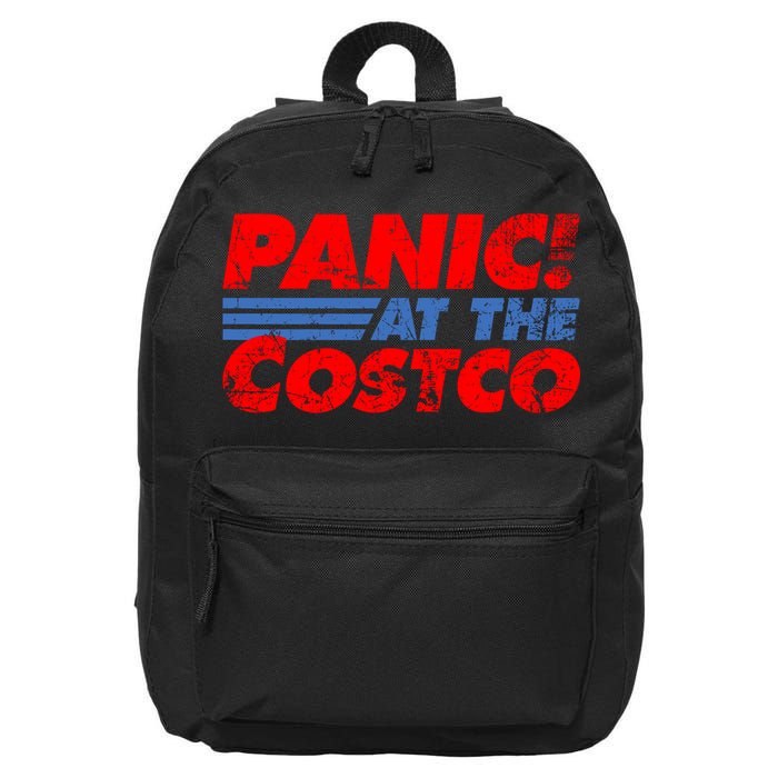 Distressed Panic At The Costco Funny Meme 16 in Basic Backpack