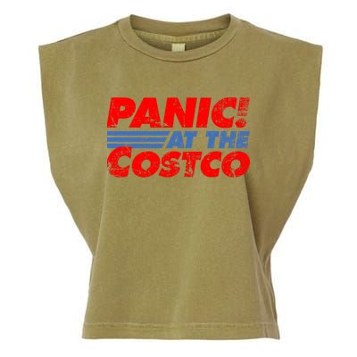 Distressed Panic At The Costco Funny Meme Garment-Dyed Women's Muscle Tee