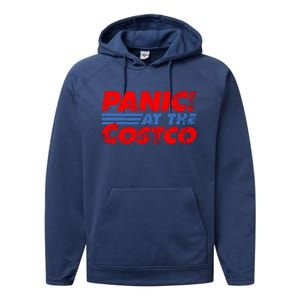 Distressed Panic At The Costco Funny Meme Performance Fleece Hoodie