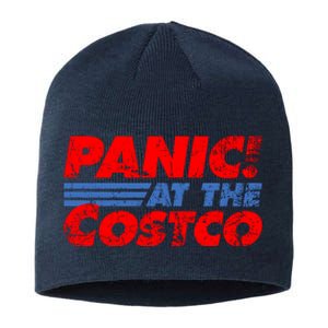 Distressed Panic At The Costco Funny Meme Sustainable Beanie