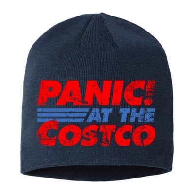 Distressed Panic At The Costco Funny Meme Sustainable Beanie