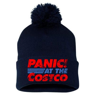 Distressed Panic At The Costco Funny Meme Pom Pom 12in Knit Beanie