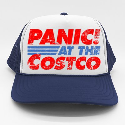 Distressed Panic At The Costco Funny Meme Trucker Hat