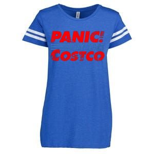 Distressed Panic At The Costco Funny Meme Enza Ladies Jersey Football T-Shirt