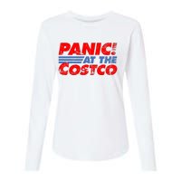 Distressed Panic At The Costco Funny Meme Womens Cotton Relaxed Long Sleeve T-Shirt