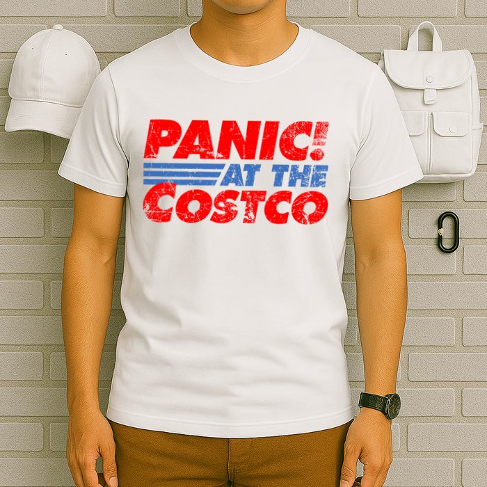 Distressed Panic At The Costco Funny Meme T-Shirt
