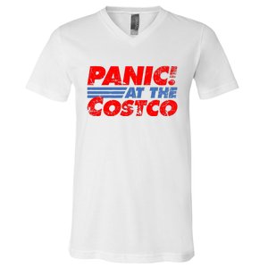 Distressed Panic At The Costco Funny Meme V-Neck T-Shirt