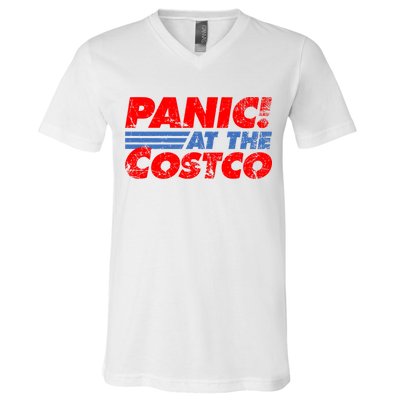 Distressed Panic At The Costco Funny Meme V-Neck T-Shirt