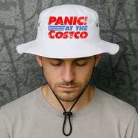 Distressed Panic At The Costco Funny Meme Bucket Hat