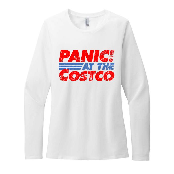 Distressed Panic At The Costco Funny Meme Womens CVC Long Sleeve Shirt