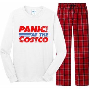 Distressed Panic At The Costco Funny Meme Long Sleeve Pajama Set