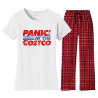 Distressed Panic At The Costco Funny Meme Women's Flannel Pajama Set