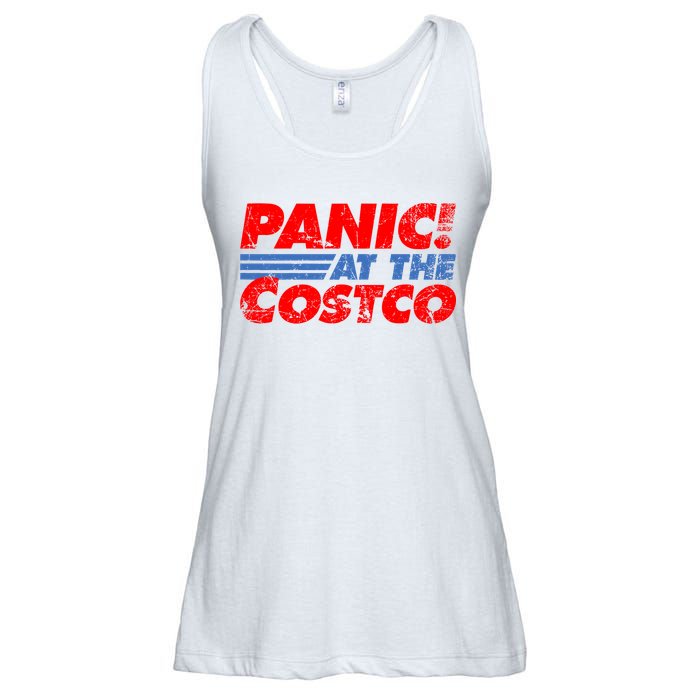 Distressed Panic At The Costco Funny Meme Ladies Essential Flowy Tank