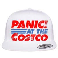 Distressed Panic At The Costco Funny Meme Flat Bill Trucker Hat