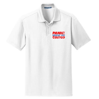 Distressed Panic At The Costco Funny Meme Dry Zone Grid Polo