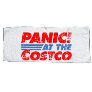 Distressed Panic At The Costco Funny Meme Large Microfiber Waffle Golf Towel