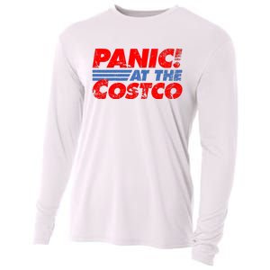 Distressed Panic At The Costco Funny Meme Cooling Performance Long Sleeve Crew