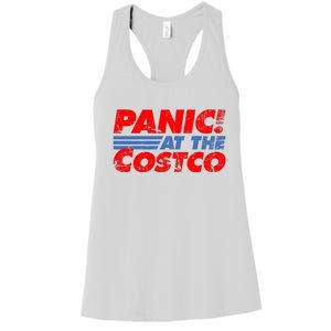 Distressed Panic At The Costco Funny Meme Women's Racerback Tank