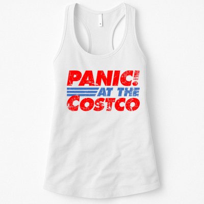 Distressed Panic At The Costco Funny Meme Womens Tank Top