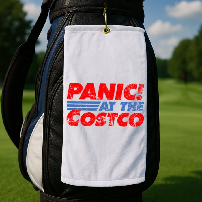 Distressed Panic At The Costco Funny Meme Golf Towel